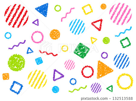 Crayon material: A pop background with geometric patterns 132513588