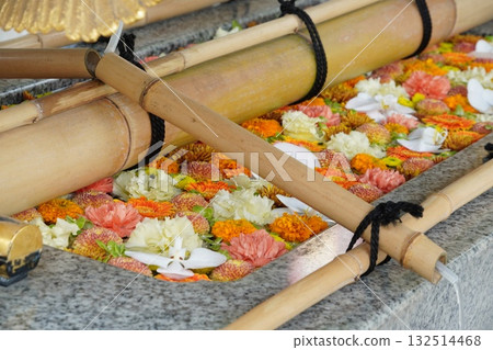 神社的花水盆(富岡八幡宮) 神社的花水盆(富岡八幡宮) 132514468