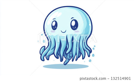 藍色章魚插圖 132514901