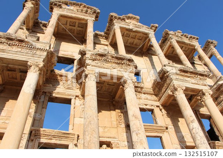 World Heritage Site: Türkiye's tourist attraction, the ruins of Ephesus from ancient Greece and Rome World Heritage Site: Türkiye's tourist attraction, the ruins of Ephesus from ancient Greece and Rome 132515107