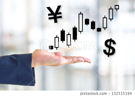 Chart of rising yen and dollar Chart of rising yen and dollar 132515194