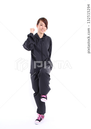 A woman in a sauna suit 132515294