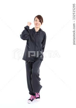 A woman in a sauna suit 132515295