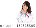 Smiling female doctor thinking 132515305