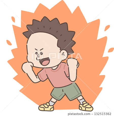 For childcare, welfare, and education | Boys' pose collection [Motivated boys] 132515362