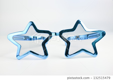 blue star shape of glasses on white background 132515479