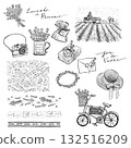 Lavender and Provence goods line drawing illustration set (transparent PNG) 132516209