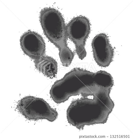 Scary handprint silhouette with blood splatter Scary handprint silhouette with blood splatter 132516501