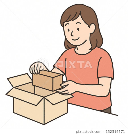 Employment support, vocational training, light work (cleaning, stickering, box packing) illustrations Employment support, vocational training, light work (cleaning, stickering, box packing) illustrations 132516571