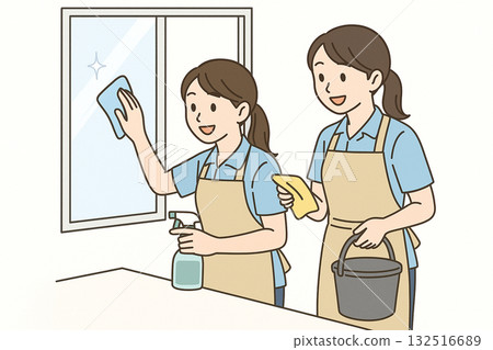 Employment support, vocational training, light work (cleaning, stickering, box packing) illustrations Employment support, vocational training, light work (cleaning, stickering, box packing) illustrations 132516689