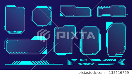 Dynamic UI elements showcasing futuristic designs for enhanced user interfaces and experiences 132516769