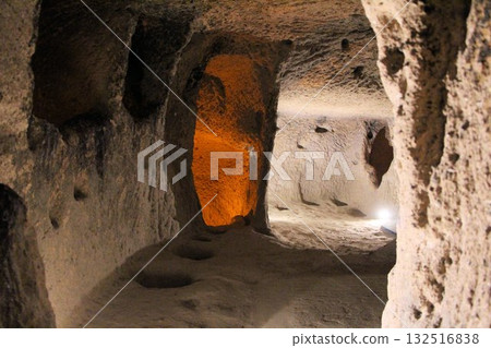 A maze of Turkish tourist attractions: Kaymakli Underground City in Cappadocia, where Christians lived 132516838