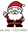 聖誕老人舉起手的單幅插圖 132516865