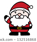 聖誕老人舉起手的單幅插圖 132516868
