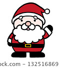 聖誕老人舉起手的單幅插圖 132516869