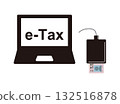 Illustration of reading a My Number card with an IC card reader to file a tax return Illustration of reading a My Number card with an IC card reader to file a tax return 132516878