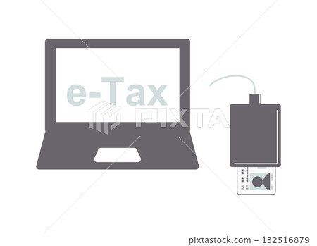 使用 IC 卡讀卡機讀取個人編號卡進行報稅的示意圖 132516879