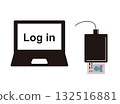 Illustration of logging in by reading your My Number card with an IC card reader Illustration of logging in by reading your My Number card with an IC card reader 132516881