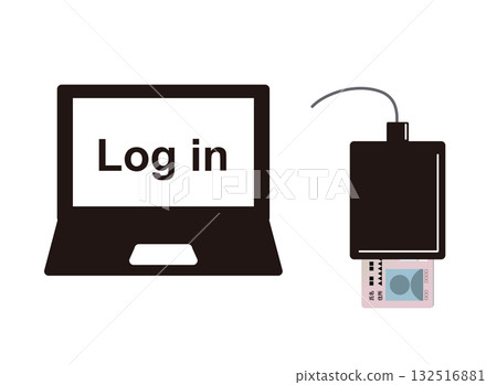 使用 IC 卡讀卡機讀取個人編號卡登入的示意圖 132516881