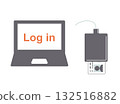 Illustration of logging in by reading your My Number card with an IC card reader Illustration of logging in by reading your My Number card with an IC card reader 132516882