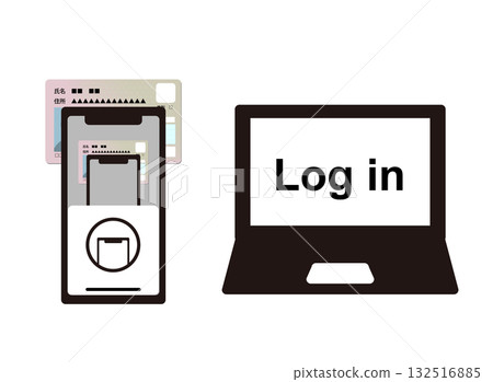 使用智慧型手機讀取個人編號卡登入的示意圖 132516885