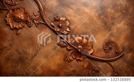 Antique Asian wood carving with intricate thai dragon pattern on an old temple wall texture Antique Asian wood carving with intricate thai dragon pattern on an old temple wall texture 132516895