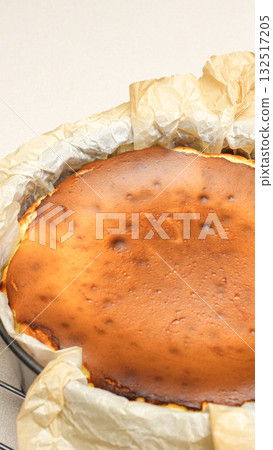 Delicious Homemade San Sebastien Cheesecake With caramel Crust And Creamy Filling Baked To Perfection 132517205