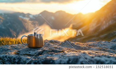Sunrise Tea in the Mountains. 132518031