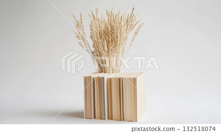 Books and Dried Flowers Still Life. Books and Dried Flowers Still Life. 132518074