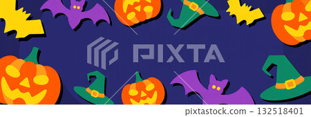 Simple and cute Halloween banner illustration Simple and cute Halloween banner illustration 132518401