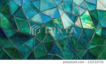 Geometric Teal Glass Facade. Geometric Teal Glass Facade. 132518738