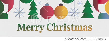 Simple and cute Christmas banner illustration 132518867