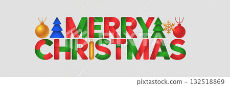 Simple and cute Christmas banner illustration Simple and cute Christmas banner illustration 132518869