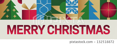 Simple and cute Christmas banner illustration 132518872