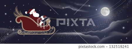 簡單而華麗的聖誕橫幅插圖 132519241