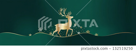 簡單而華麗的聖誕橫幅插圖 132519250