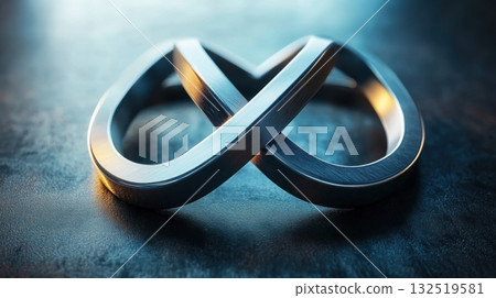 intertwined metal rings abstract infinity symbol 132519581