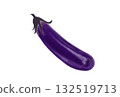 Simple purple eggplant illustration, white background 132519713