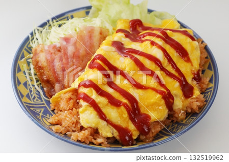 自製煎蛋飯午餐 自製煎蛋飯午餐 132519962