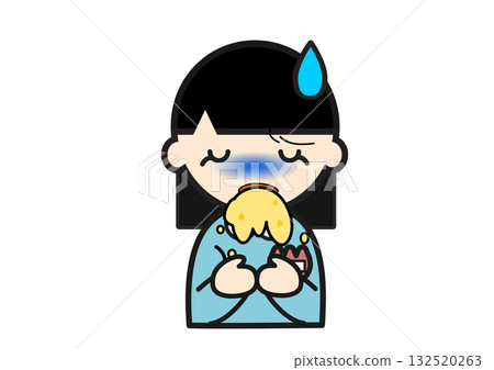 Vomiting kindergarten girl Vomiting kindergarten girl 132520263