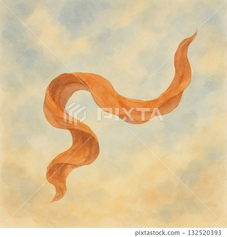 天空中飄舞的橙色絲帶 天空中飄舞的橙色絲帶 132520393