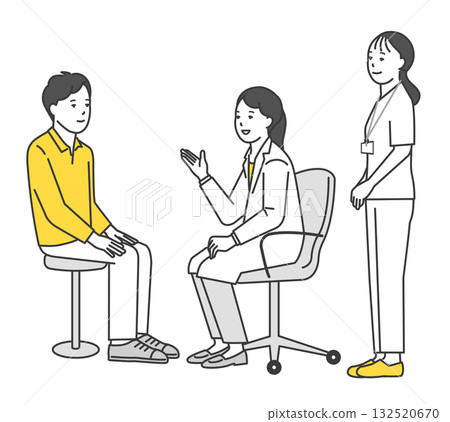 醫生和護士檢查病人的簡單插圖 醫生和護士檢查病人的簡單插圖 132520670