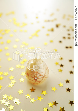 Christmas image: Shining angel and gold star 132520742