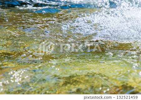 Early summer waterside: Close-up of the clear stream's water surface 137 Early summer waterside: Close-up of the clear stream's water surface 137 132521459
