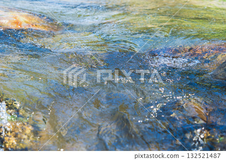 初夏水邊:清澈的溪水水面特寫 180 初夏水邊:清澈的溪水水面特寫 180 132521487