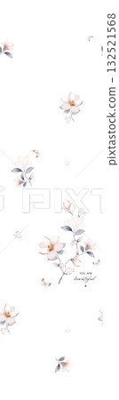 Abstract beautiful watercolor floral vintage illustration 132521568