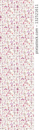 Abstract beautiful watercolor floral vintage illustration 132521611