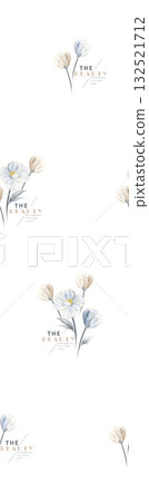 Abstract beautiful watercolor floral pattern illustration 132521712