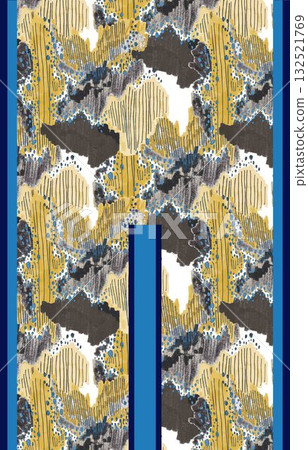 Abstract beautiful watercolor floral pattern illustration 132521769