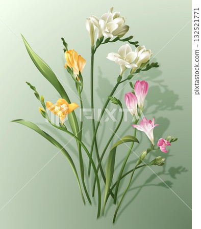 Abstract beautiful watercolor floral pattern illustration 132521771